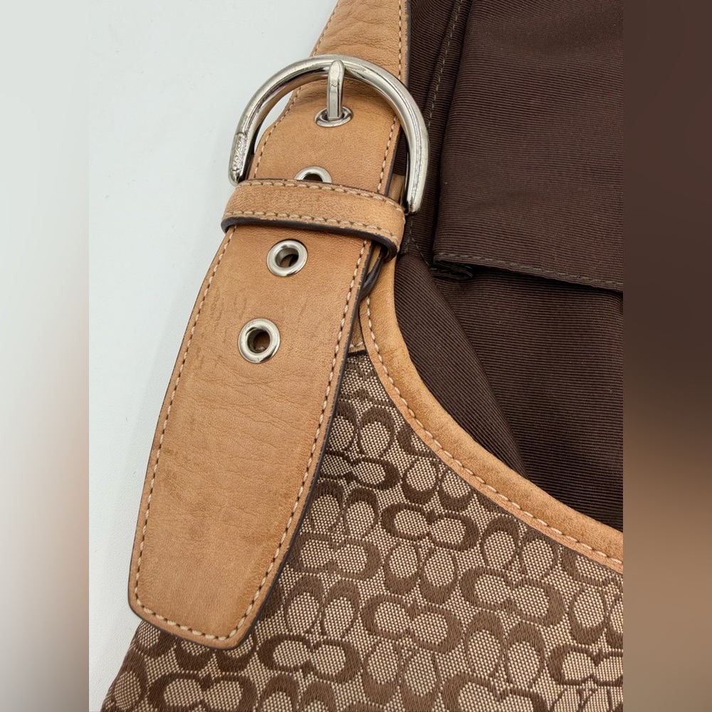 Coach Soho Signature Jacquard & Leather Hobo Shoulder/Crossbody. Style 6386 - Picture 3 of 16